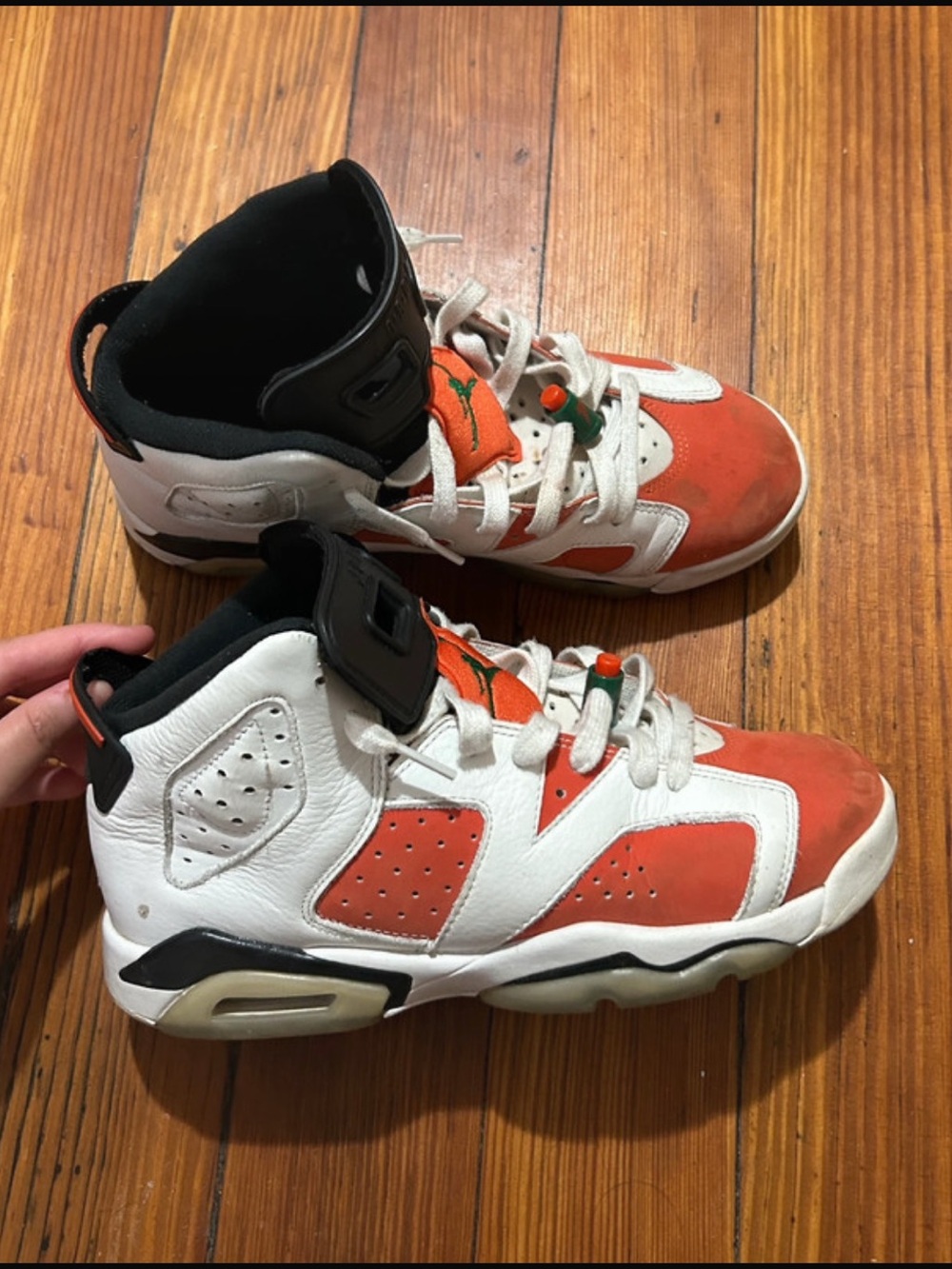 Jordan 6 Gatorade White & Orange High-Top Sneakers
